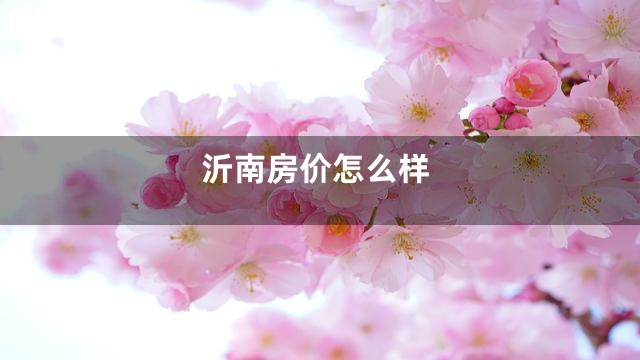 沂南房价怎么样