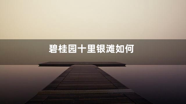 碧桂园十里银滩如何
