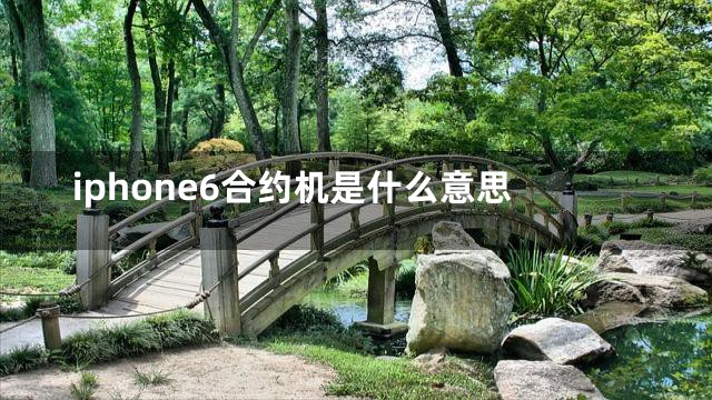 iphone6合约机是什么意思