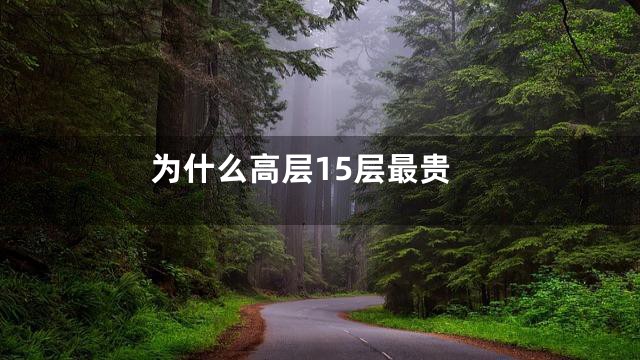 为什么高层15层最贵