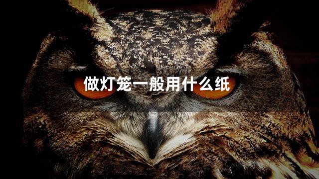 做灯笼一般用什么纸