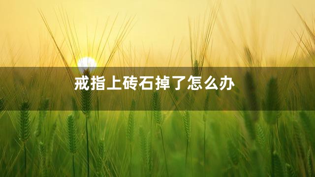 戒指上砖石掉了怎么办