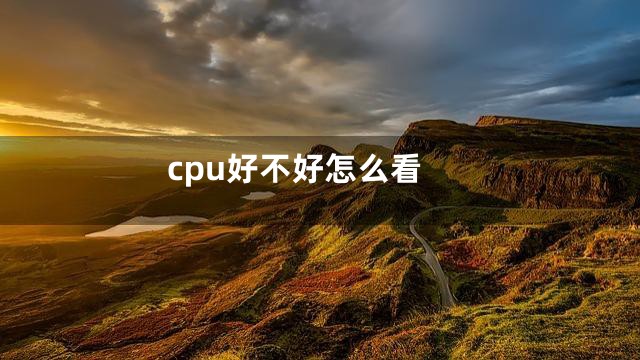 cpu好不好怎么看