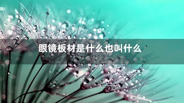 眼镜板材是什么也叫什么