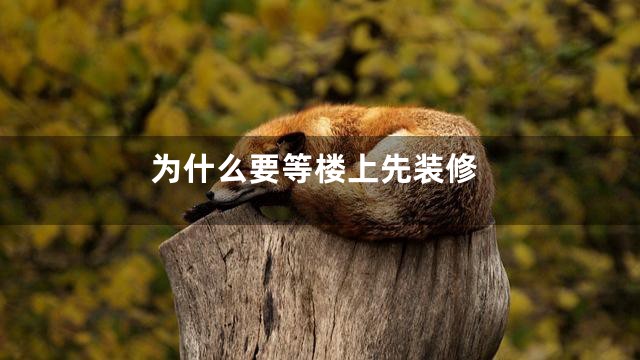 为什么要等楼上先装修