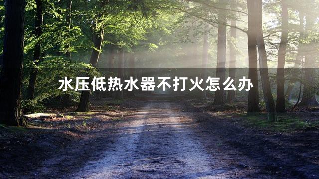 水压低热水器不打火怎么办