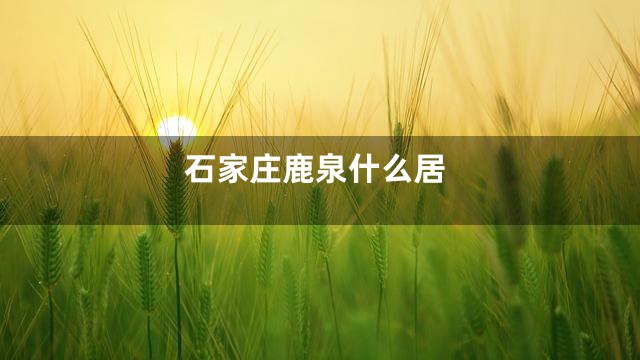 石家庄鹿泉什么居