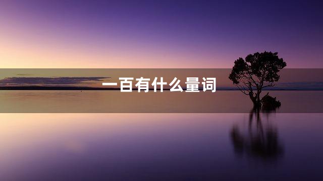 一百有什么量词
