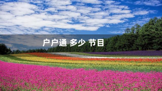 户户通 多少 节目