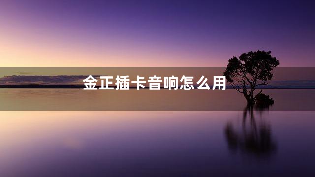 金正插卡音响怎么用