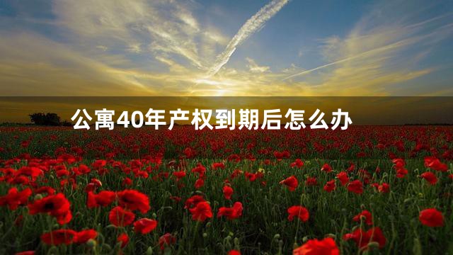 公寓40年产权到期后怎么办