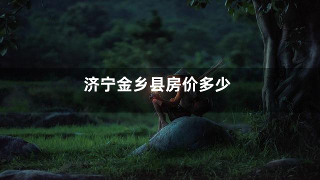 济宁金乡县房价多少