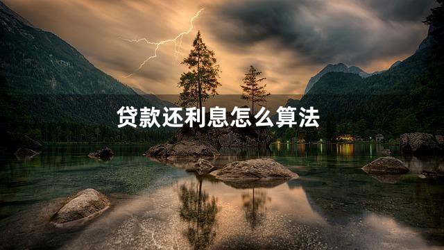 贷款还利息怎么算法
