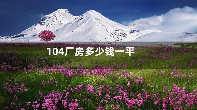 104厂房多少钱一平