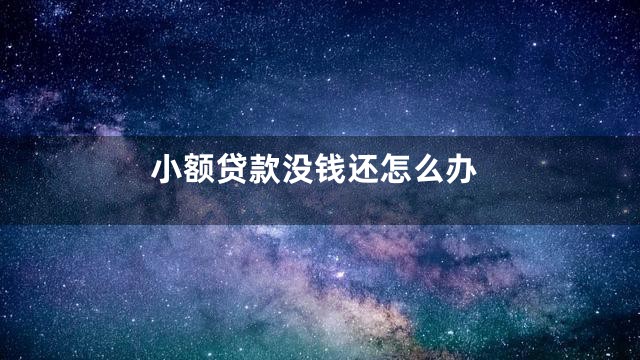 小额贷款没钱还怎么办
