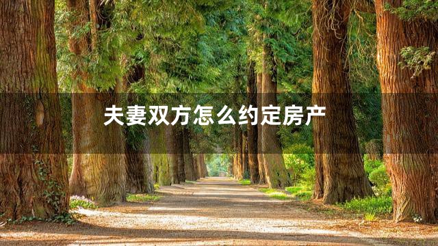 夫妻双方怎么约定房产