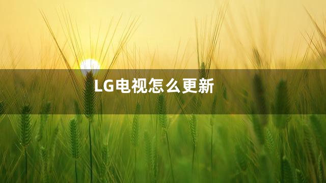 LG电视怎么更新