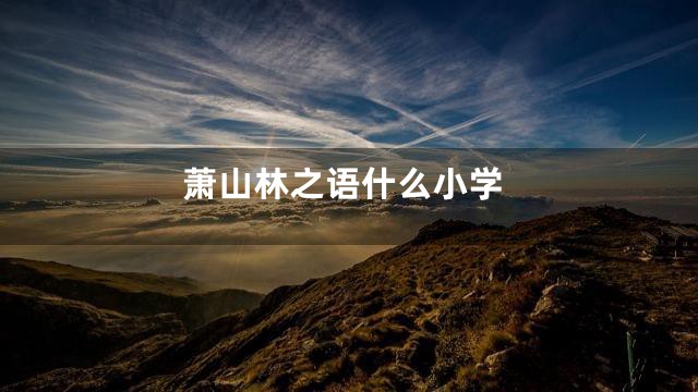 萧山林之语什么小学