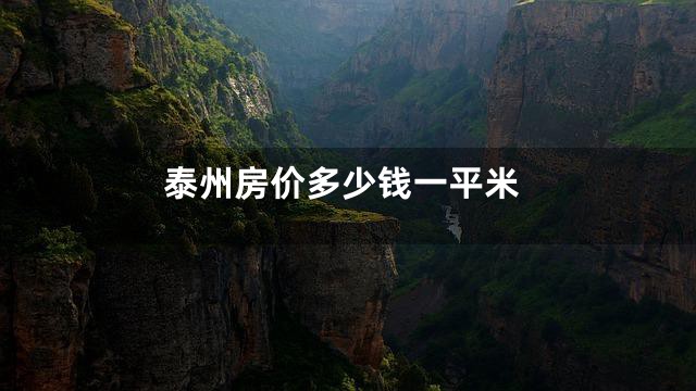 泰州房价多少钱一平米