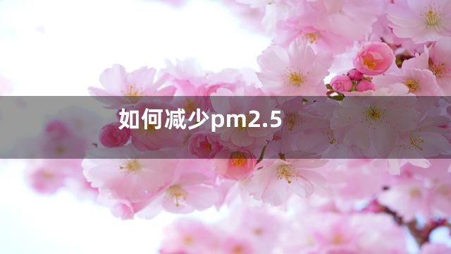如何减少pm2.5
