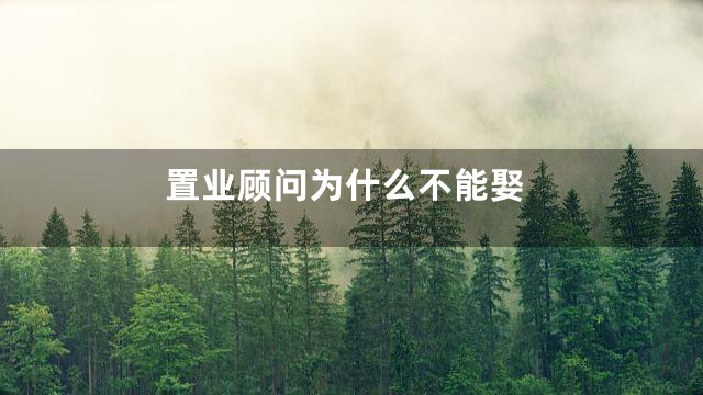 置业顾问为什么不能娶