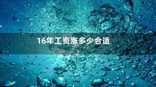 16年工资涨多少合适