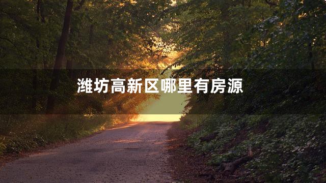 潍坊高新区哪里有房源