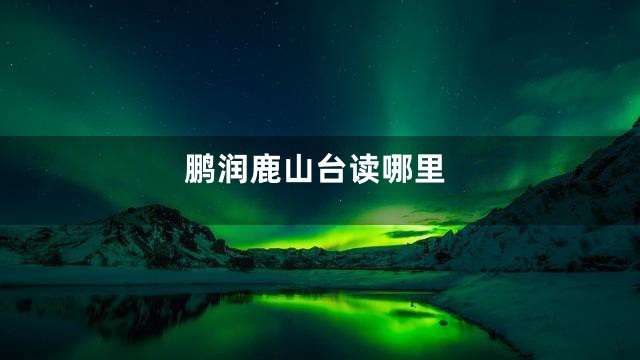 鹏润鹿山台读哪里