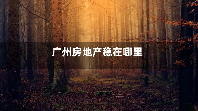 广州房地产稳在哪里