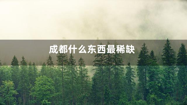 成都什么东西最稀缺