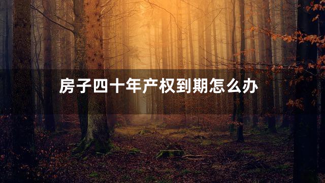 房子四十年产权到期怎么办