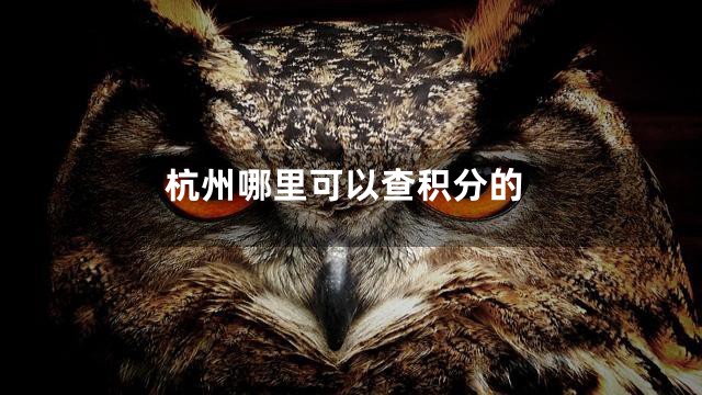 杭州哪里可以查积分的
