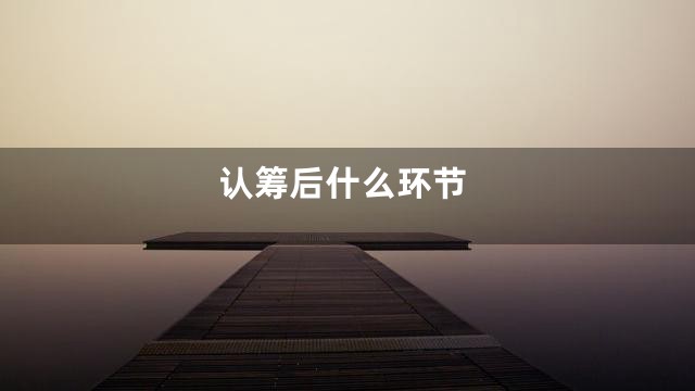 认筹后什么环节