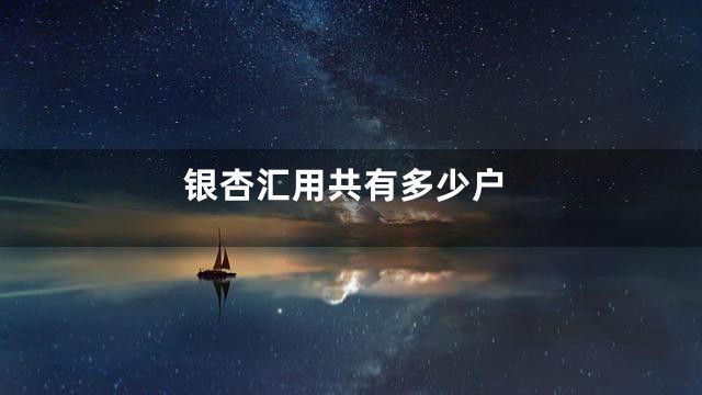 银杏汇用共有多少户