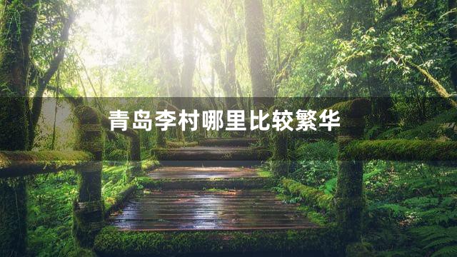 青岛李村哪里比较繁华