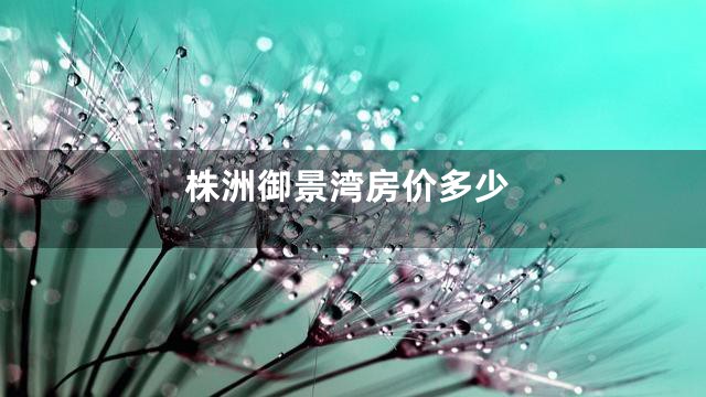 株洲御景湾房价多少