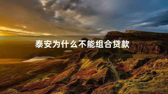泰安为什么不能组合贷款