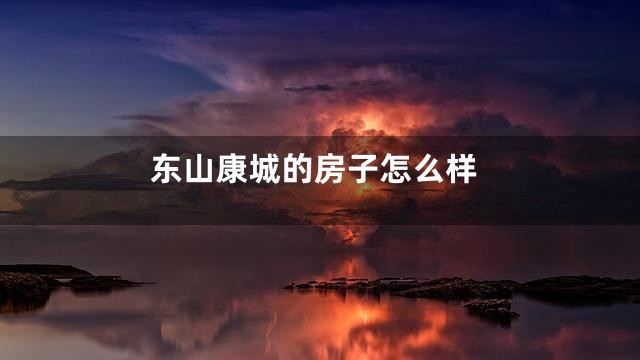 东山康城的房子怎么样