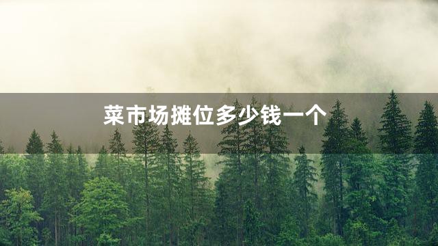 菜市场摊位多少钱一个