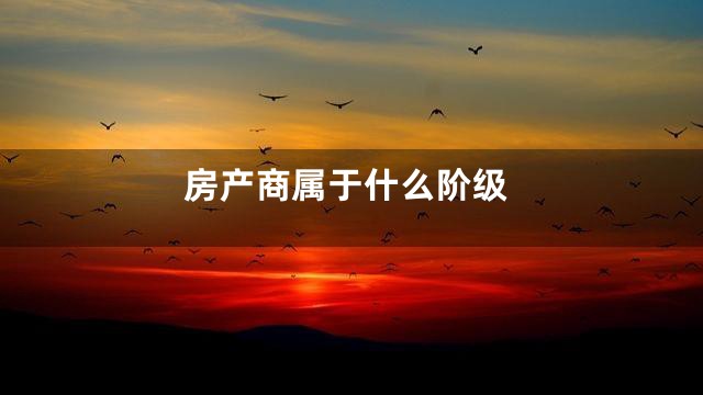 房产商属于什么阶级