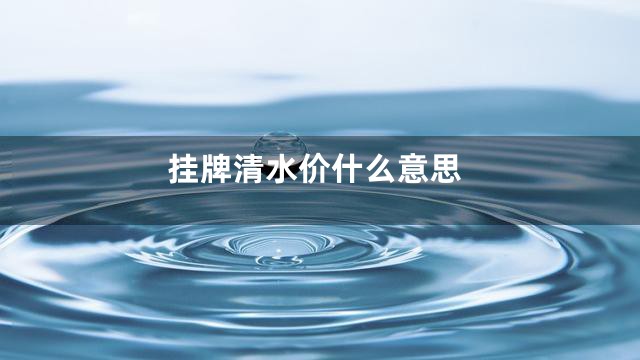 挂牌清水价什么意思