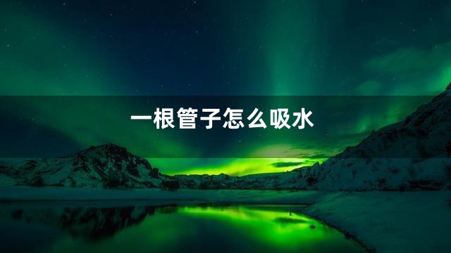 一根管子怎么吸水