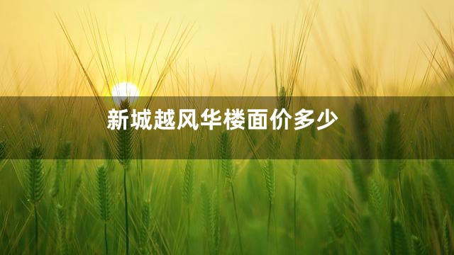 新城越风华楼面价多少