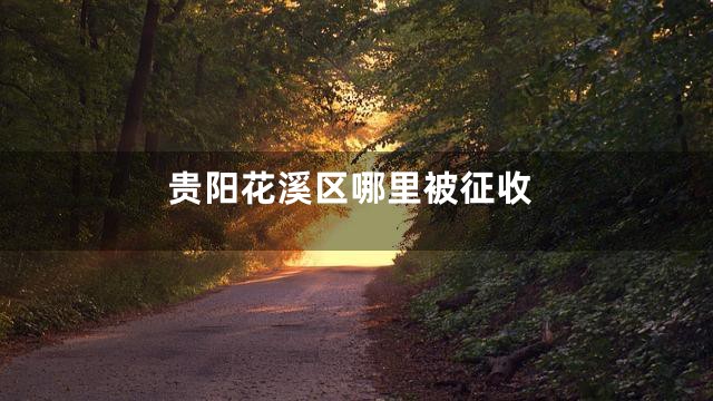 贵阳花溪区哪里被征收