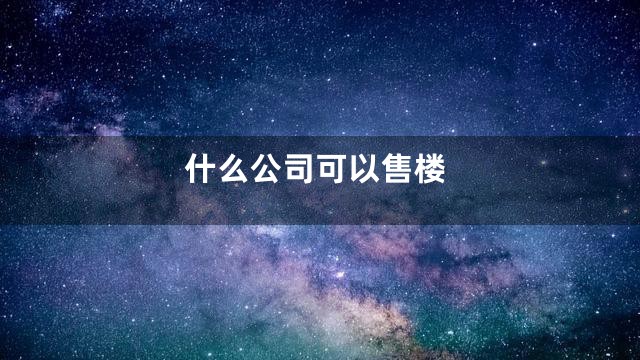 什么公司可以售楼