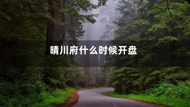 晴川府什么时候开盘