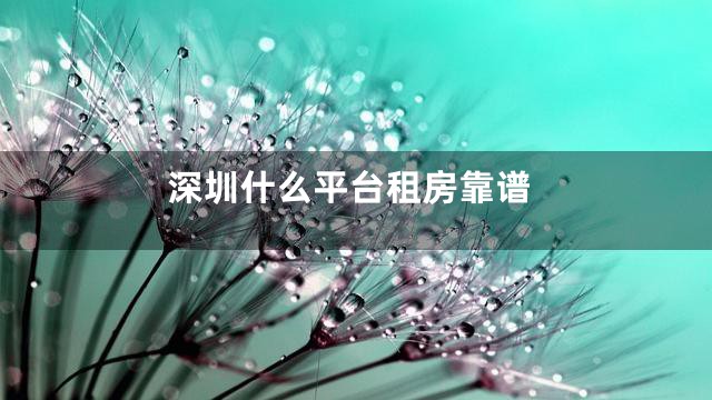 深圳什么平台租房靠谱