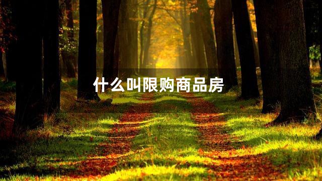 什么叫限购商品房