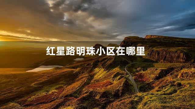 红星路明珠小区在哪里