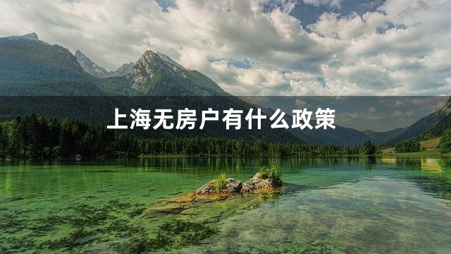 上海无房户有什么政策